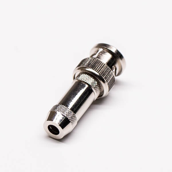 擠壓式bnc接頭公頭直式帶滾花紋接PCB板