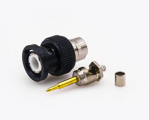 BNC連接器壓接類(lèi)型RG174/RG316的公頭直式接線壓接