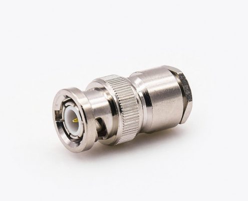 BNC螺紋連接器公頭直接線螺母鎖緊用于5D-FB