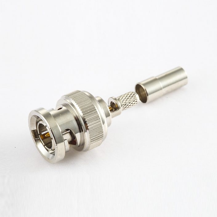 BNC 75Ω公頭直式壓接SYV75-2電纜
